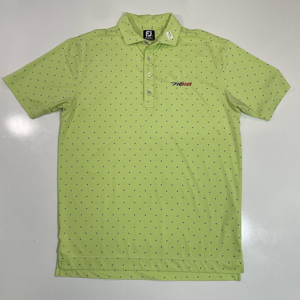 TITLEIST FOOTJOY POLO GOLF SHIRT MEN’S XL GREEN GEOMETRIC PERFORMANCE ACTIVEWEAR